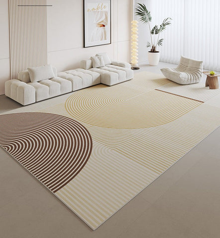 Modern Living Room Rug Placement Ideas, Modern Geometric Carpets for Office, Bedroom Modern Area Rugs, Modern Area Rugs under Dining Room Table-LargePaintingArt.com