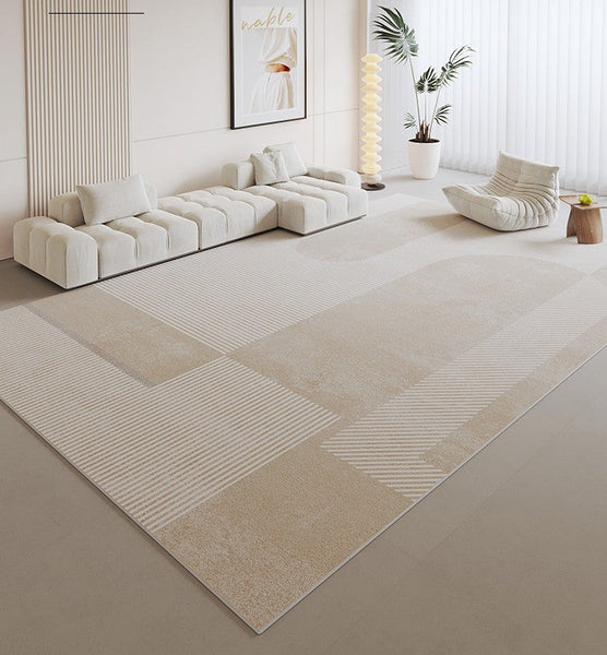 Unique Contemporary Modern Rugs, Large Geometric Carpets, Extra Large Modern Rugs under Dining Room Table, Abstract Modern Rugs for Living Room-LargePaintingArt.com