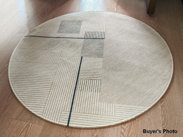 Abstract Contemporary Round Rugs under Chairs, Circular Area Rugs for Bedroom, Modern Rugs for Dining Room, Geometric Modern Rugs for Living Room-LargePaintingArt.com