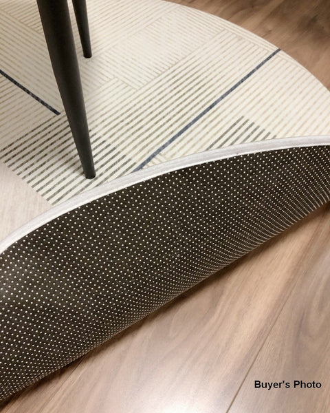 Abstract Contemporary Round Rugs under Chairs, Circular Area Rugs for Bedroom, Modern Rugs for Dining Room, Geometric Modern Rugs for Living Room-LargePaintingArt.com