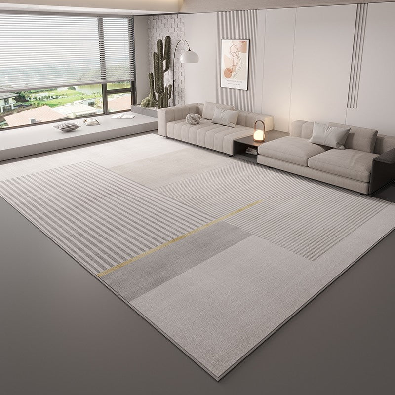Living Room Contemporary Modern Rugs, Grey Abstract Geometric Modern Rugs, Bedroom Modern Rugs, Modern Rugs for Dining Room-LargePaintingArt.com