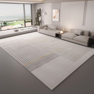 Living Room Contemporary Modern Rugs, Grey Abstract Geometric Modern Rugs, Bedroom Modern Rugs, Modern Rugs for Dining Room-LargePaintingArt.com