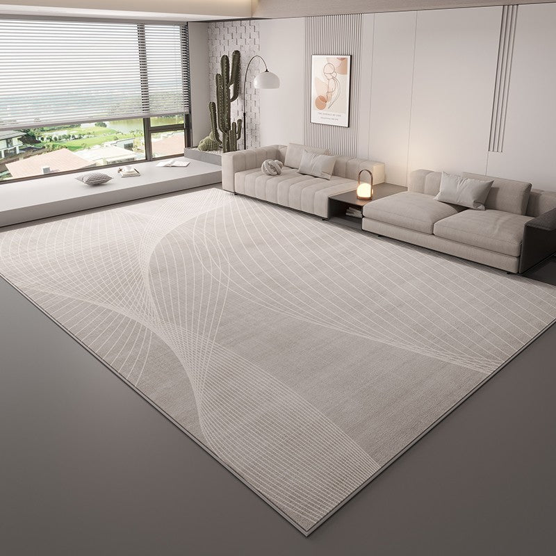 Dining Room Modern Rugs, Contemporary Floor Carpets for Living Room, Grey Geometric Modern Rugs in Bedroom, Large Modern Rugs for Sale-LargePaintingArt.com