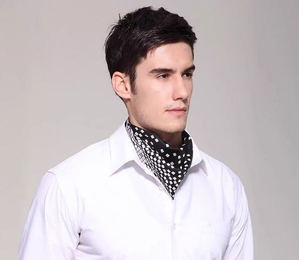 Mens Dress Silk Scarf, Pure Silk Square Scarf, Soft Silk Scarf Mens, Skinny Silk Scarf Men, Silk Neckerchief For Men, Summer Silk Scarf Men, Formal Silk Scarf Mens, Small Square Silk Scarf-LargePaintingArt.com