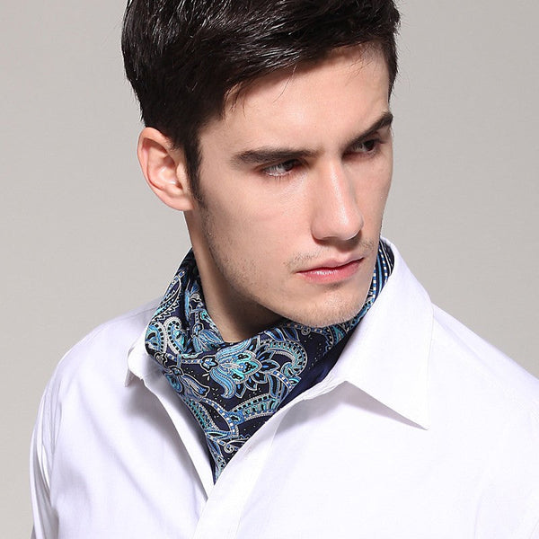 Pure Silk Square Scarf, Soft Silk Scarf Mens, Mens Dress Silk Scarf, Skinny Silk Scarf Men, Silk Neckerchief For Men, Summer Silk Scarf Men, Formal Silk Scarf Mens, Small Square Silk Scarf-LargePaintingArt.com