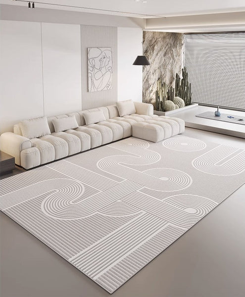 Modern Rugs for Dining Room, Large Modern Rugs for Bedroom, Simple Large Modern Rugs for Living Room, Abstract Geometric Modern Rugs-LargePaintingArt.com