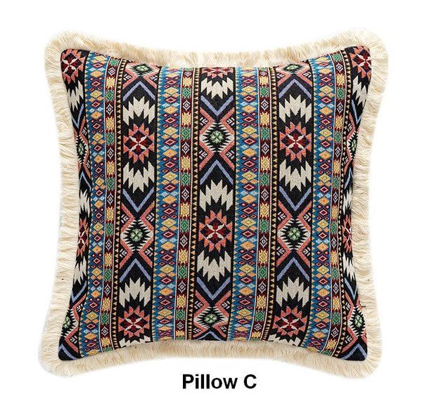 Oriental Throw Pillow for Couch, Bohemian Decorative Sofa Pillows for Living Room, Modern Geometric Decorative Throw Pillows for Bedroom-LargePaintingArt.com