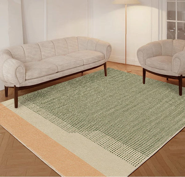 Contemporary Abstract Rugs for Dining Room, Living Room Modern Rug Ideas, Bedroom Floor Rugs, Green Abstract Rugs for Living Room-LargePaintingArt.com