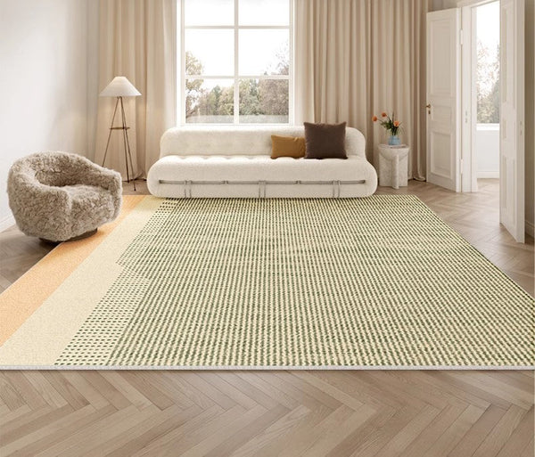 Contemporary Abstract Rugs for Dining Room, Living Room Modern Rug Ideas, Bedroom Floor Rugs, Green Abstract Rugs for Living Room-LargePaintingArt.com