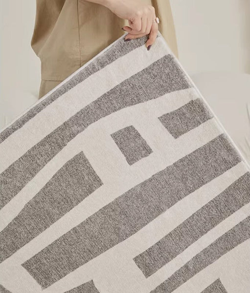 Large Modern Rugs for Living Room, Gray Geometric Area Rugs for Bedroom, Contemporary Area Rugs for Dining Room-LargePaintingArt.com