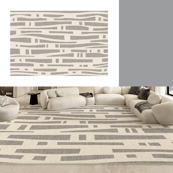 Large Modern Rugs for Living Room, Gray Geometric Area Rugs for Bedroom, Contemporary Area Rugs for Dining Room-LargePaintingArt.com