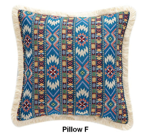 Oriental Throw Pillow for Couch, Bohemian Decorative Sofa Pillows for Living Room, Modern Geometric Decorative Throw Pillows for Bedroom-LargePaintingArt.com