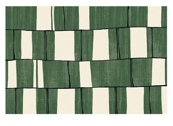 Soft Modern Rugs under Dining Room Table, Contemporary Modern Rugs, Green Geometric Carpets, Abstract Modern Rugs for Living Room-LargePaintingArt.com