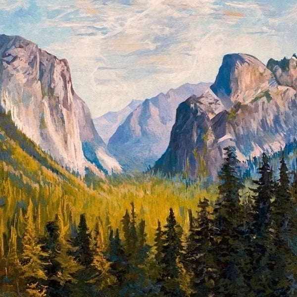 Original Small Landscape Paintings, Small Hand Painted Canvas Art, Yosemite National Park Mountain Painting, Easy Landscape Painting Ideas, Simple Small Canvas Paintings-LargePaintingArt.com
