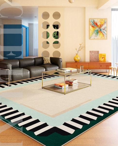 Living Room Contemporary Modern Rugs, Geometric Modern Rugs, Modern Carpets under Coffee Table, Colorful Modern Rugs for Bedroom-LargePaintingArt.com