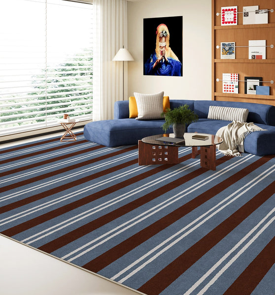 Colorful Modern Rugs for Living Room, Dining Room Geometric Modern Rugs, Mid Century Modern Rugs, Contemporary Modern Rugs under Coffee Table-LargePaintingArt.com