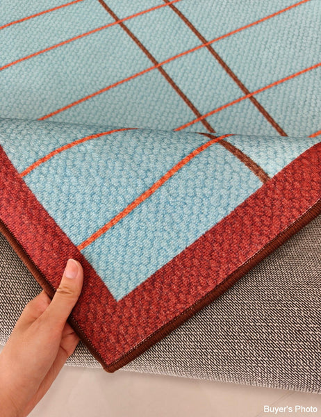 Modern Living Room Rug Ideas, Mid Century Contemporary Rugs, Geometric Modern Area Rugs, Blue Modern Rugs for Dining Room-LargePaintingArt.com