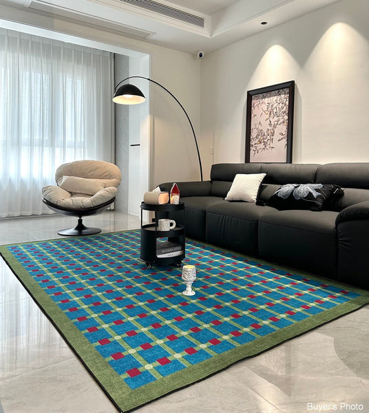 Contemporary Modern Rugs for Living Room, Mid Century Modern Rugs, Colorful Absract Rugs for Bedroom, Minimalist Geometric Rugs for Living Room-LargePaintingArt.com
