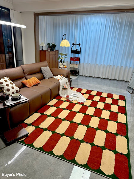 Geometric Modern Rugs, Mid Century Contemporary Rugs, Modern Living Room Rug Ideas, Colorful Area Rugs for Dining Room-LargePaintingArt.com