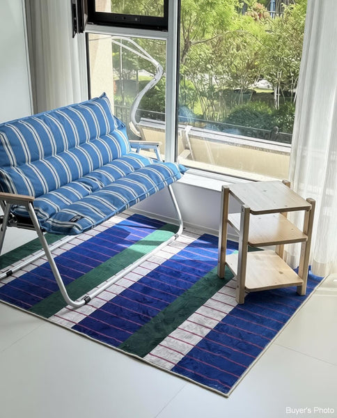 Bedroom Modern Floor Carpet, Blue Modern Rug Designs, Mid Century Modern Rugs, Contemporary Modern Rugs for Dining Room, Living Room Rug Ideas-LargePaintingArt.com
