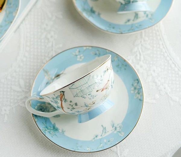 Luxury Tea Cup with Saucer, Elegant Coffee Cup, Ceramic Tea Cup Set, Porcelain Coffee Cup, Porcelain Tea cups, British Tea Cup Set, Afternoon Tea Cup with Saucer Set-LargePaintingArt.com