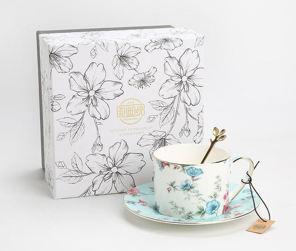 Elegant Coffee Cup, Porcelain Tea cups, British Tea Cup Set, Vintage Tea Cup Set, Afternoon Tea Cup with Saucer Set, Porcelain Coffee Cups, Coffee Cup in Gift Box-LargePaintingArt.com