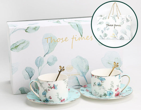 Elegant Coffee Cup, Porcelain Tea cups, British Tea Cup Set, Vintage Tea Cup Set, Afternoon Tea Cup with Saucer Set, Porcelain Coffee Cups, Coffee Cup in Gift Box-LargePaintingArt.com