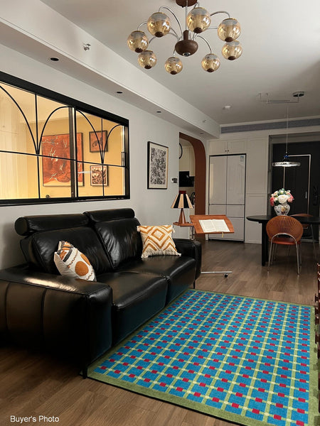 Contemporary Modern Rugs for Living Room, Mid Century Modern Rugs, Colorful Absract Rugs for Bedroom, Minimalist Geometric Rugs for Living Room-LargePaintingArt.com
