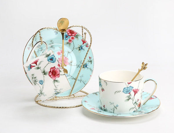 Vintage Tea Cup Set, Elegant Coffee Cup, Porcelain Tea cups, British Tea Cup Set, Afternoon Tea Cup with Saucer Set, Porcelain Coffee Cups, Coffee Cup in Gift Box-LargePaintingArt.com