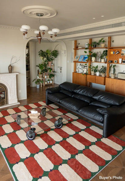 Geometric Modern Rugs, Mid Century Contemporary Rugs, Modern Living Room Rug Ideas, Colorful Area Rugs for Dining Room-LargePaintingArt.com