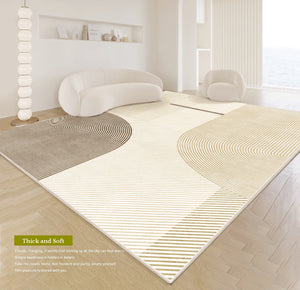 Abstract Contemporary Modern Rugs, Thick Modern Rugs for Living Room, Modern Rugs for Dining Room, Geometric Contemporary Rugs Next to Bed-LargePaintingArt.com