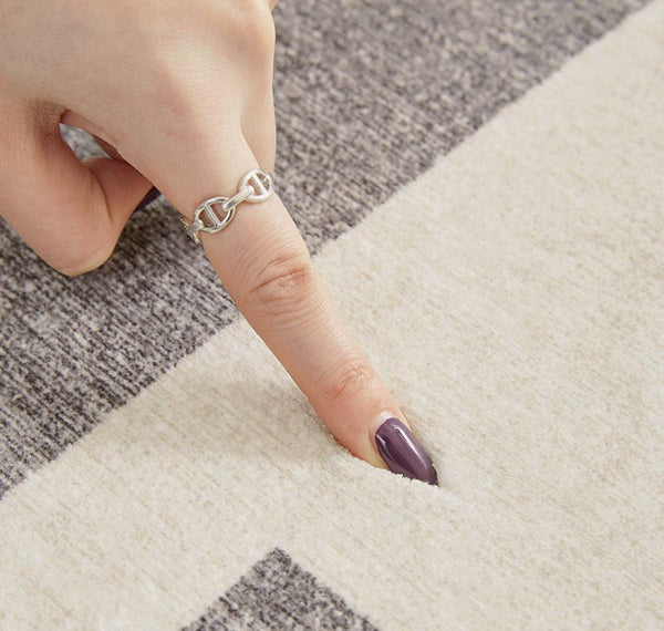 Geometric Modern Rugs for Living Room, Gray Modern Rugs for Bedroom, Contemporary Area Rugs for Dining Room-LargePaintingArt.com