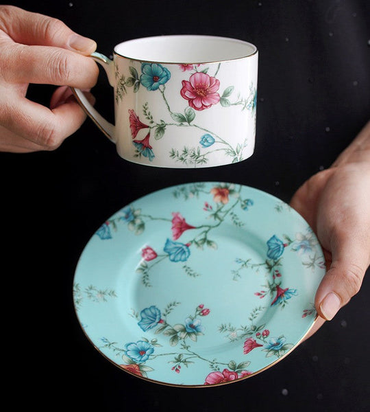 Elegant Coffee Cup, Porcelain Tea cups, British Tea Cup Set, Vintage Tea Cup Set, Afternoon Tea Cup with Saucer Set, Porcelain Coffee Cups, Coffee Cup in Gift Box-LargePaintingArt.com