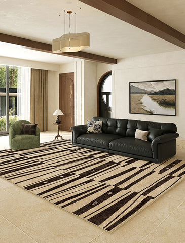 Contemporary Abstract Rugs Next to Bed, Modern Rugs under Dining Room Table, Geometric Modern Carpets for Office, Large Modern Rugs for Living Room-LargePaintingArt.com