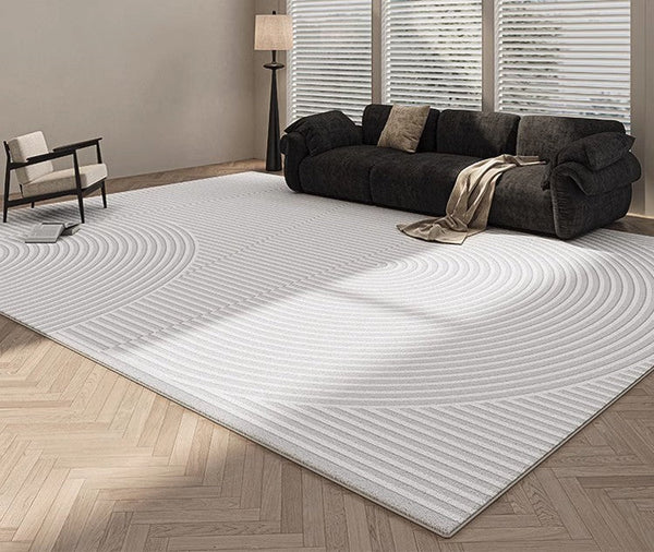 Geometric Contemporary Modern Rugs Next to Bed, Modern Rugs under Dining Room Table, Modern Carpets for Kitchen, Abstract Area Rugs for Living Room-LargePaintingArt.com