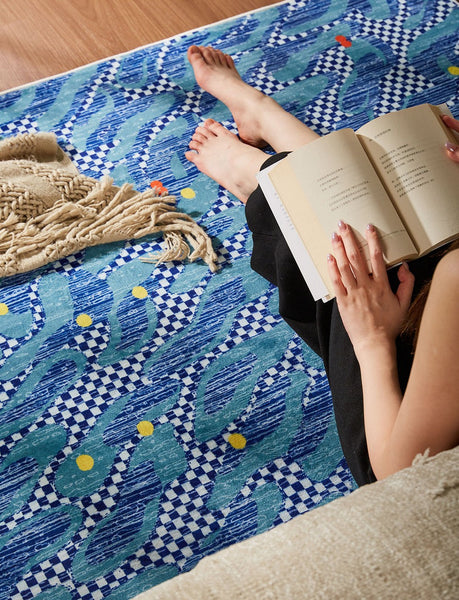 Abstract Area Rugs for Living Room, Contemporary Modern Rugs Next to Bed, Modern Carpets for Office, Geometric Modern Rugs under Dining Room Table-LargePaintingArt.com