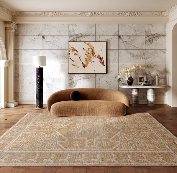 Large Modern Rugs under Dining Room Table, Contemporary Abstract Rugs Next to Bed, Geometric Modern Carpets for Office, Vintage Soft Turkish Rug for Living Room-LargePaintingArt.com