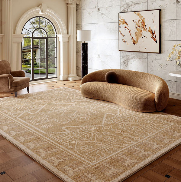 Large Modern Rugs under Dining Room Table, Contemporary Abstract Rugs Next to Bed, Geometric Modern Carpets for Office, Vintage Soft Turkish Rug for Living Room-LargePaintingArt.com