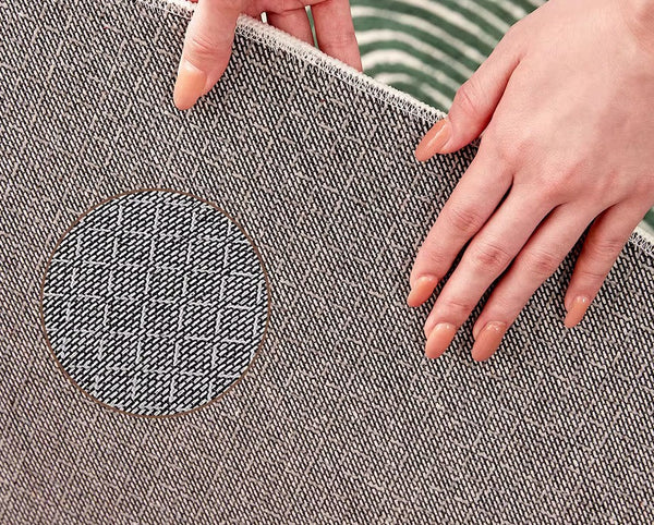 Bedroom Abstract Modern Area Rugs, Green Contemporary Modern Rugs, Geometric Round Rugs for Dining Room, Mid Century Round Modern Rugs under Chairs-LargePaintingArt.com