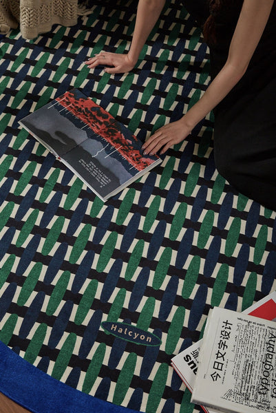 Abstract Contemporary Round Rugs under Chairs, Mid Century Circular Rugs for Bedroom, Modern Rugs for Dining Room, Geometric Modern Rugs for Living Room-LargePaintingArt.com