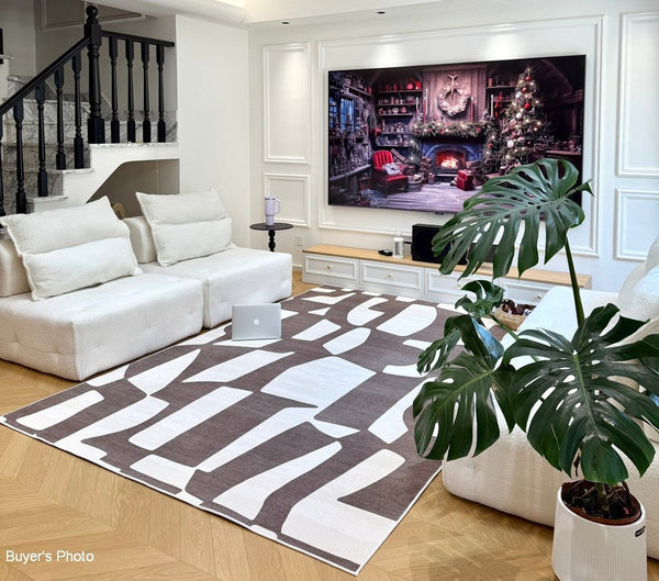 Abstract Contemporary Rugs for Bedroom, Modern Rugs under Sofa, Dining Room Floor Rugs, Modern Rug Ideas for Living Room-LargePaintingArt.com