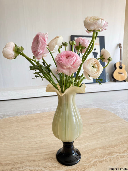 Unique Decorative Glass Vase, Centerpiece Contemporary Vases on Table, Mid Century Glass Vases, Handmade Modern Vases for Living Room, Modern Glass Vase for Flowers-LargePaintingArt.com