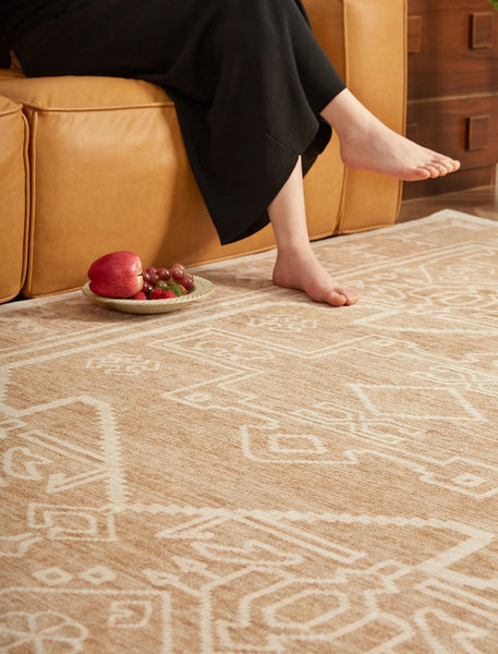 Large Modern Rugs under Dining Room Table, Contemporary Abstract Rugs Next to Bed, Geometric Modern Carpets for Office, Vintage Soft Turkish Rug for Living Room-LargePaintingArt.com