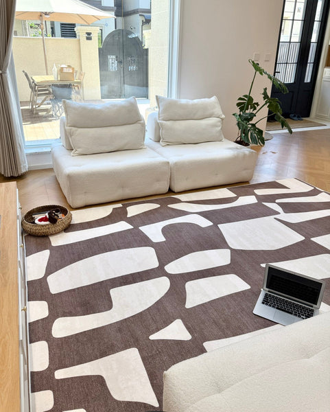 Abstract Contemporary Rugs for Bedroom, Modern Rugs under Sofa, Dining Room Floor Rugs, Modern Rug Ideas for Living Room-LargePaintingArt.com