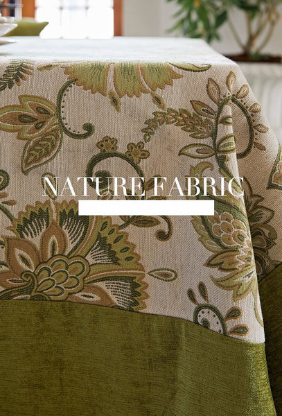 Modern Kitchen Table Cover, Table Cover for Dining Room Table, Flower Pattern Linen Tablecloth for Round Table, Simple Modern Rectangle Tablecloth Ideas for Oval Table-LargePaintingArt.com