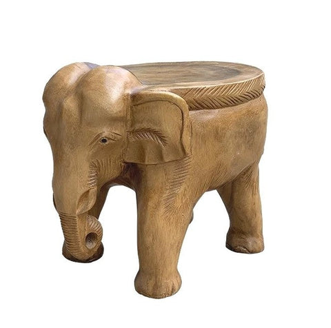 Elephant Sofa Stool, Dining Table Stool, Handmade Solid Wood low Stool, Elephant Wooden Stool, Creative Shoe-changing Stool-LargePaintingArt.com