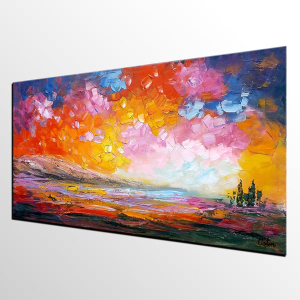 Abstract Landscape Painting, Original Landscape Painting, Canvas Wall Art Paintings, Custom Extra Large Painting