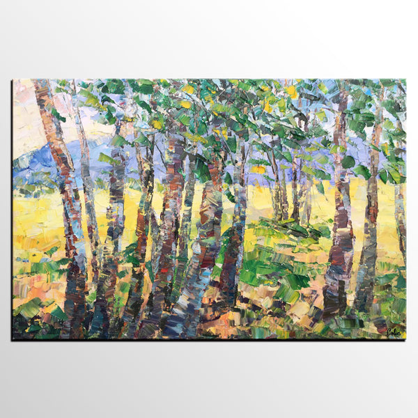 Landscape Painting, Large Canvas Painting, Bedroom Wall Art, Canvas Art, Wall Art, Original Artwork, Abstract Painting, Modern Art, Tree Painting-LargePaintingArt.com