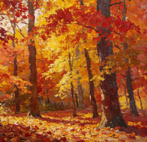 On Canvas Small Paintings, Autumn in the Forest, Hand Painted Canvas Art, Original Oil Paintings, Small Landscape Paintings, Landscape Wall Art Paintings-LargePaintingArt.com