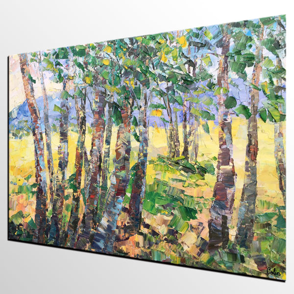 Landscape Painting, Large Canvas Painting, Bedroom Wall Art, Canvas Art, Wall Art, Original Artwork, Abstract Painting, Modern Art, Tree Painting-LargePaintingArt.com